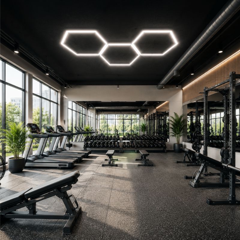 Plafonnier LED Hexagonal Nid d'Abeille 3 Modules 2,40 m x 1,20 m – blanc 6500K