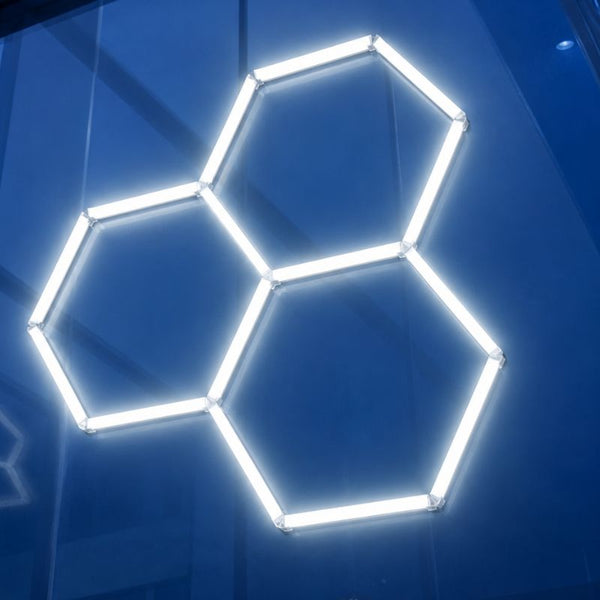Plafonnier LED Hexagonal Nid d'Abeille 3 Modules 1,60 m x 1,70 m – blanc 6500K