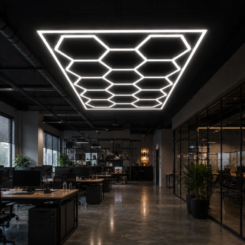 Plafonnier LED Hexagonal 14 Modules 2,40 m x 4,80 m –  blanc 6500K