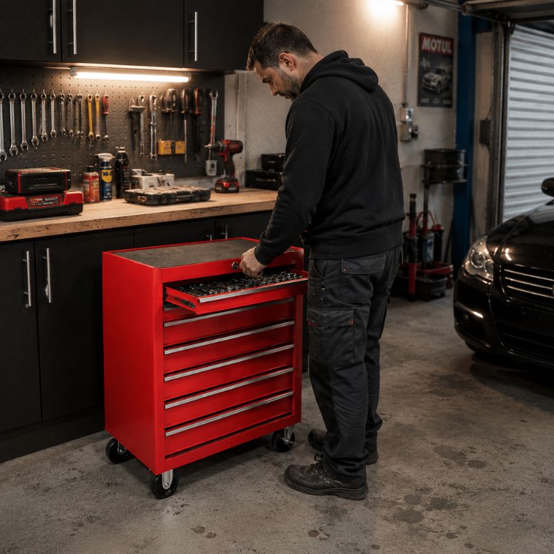 Servante d'Atelier 7 Tiroirs Rouge S2