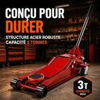 Cric hydraulique rouleur extra plat 3T