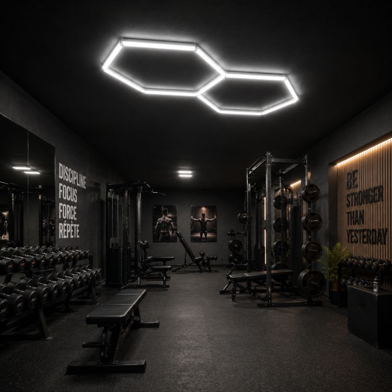 Plafonnier LED Hexagonal 2 Modules 1,70 m x 0,90 m – blanc 6500K