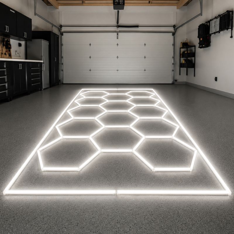 Plafonnier LED Hexagonal 14 Modules 2,40 m x 4,80 m –  blanc 6500K