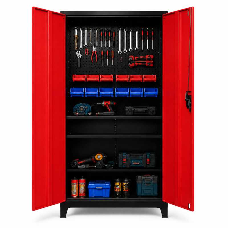 Armoire métallique Rouge & Noir 180cm