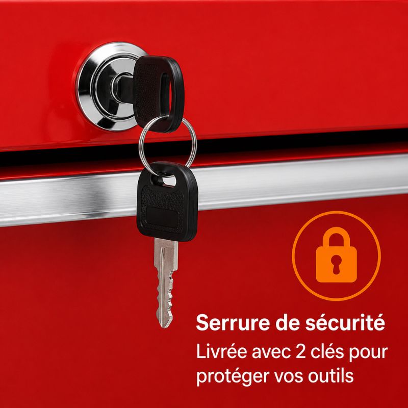 Servante d'Atelier 7 Tiroirs Rouge S2