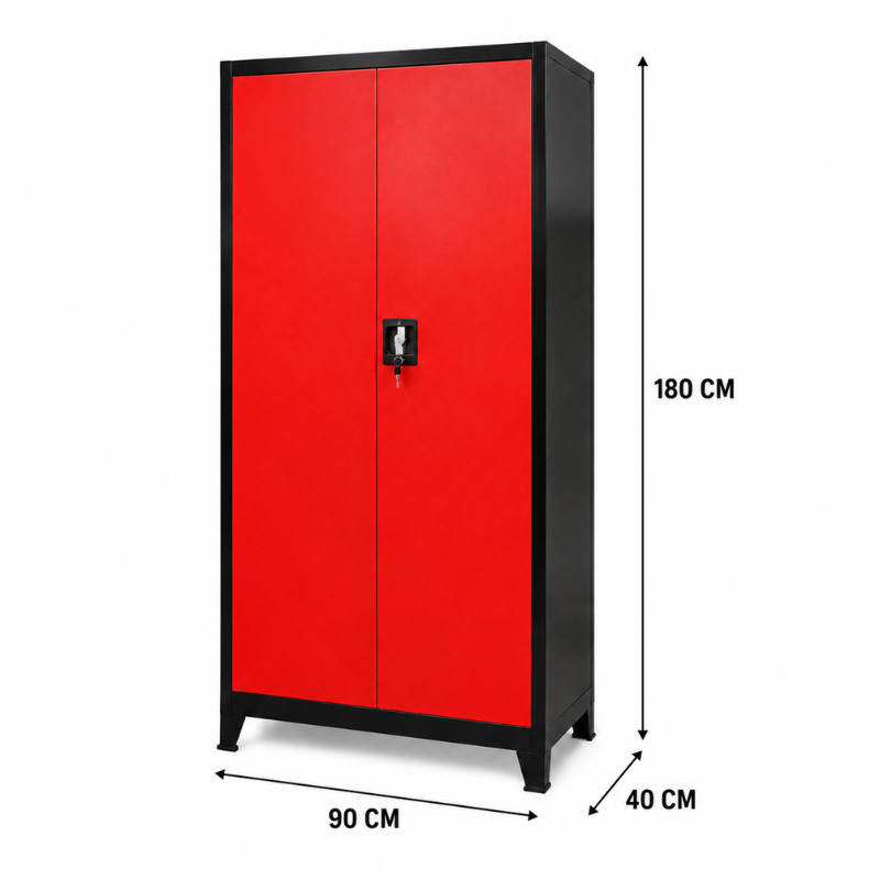 Armoire métallique Rouge & Noir 180cm