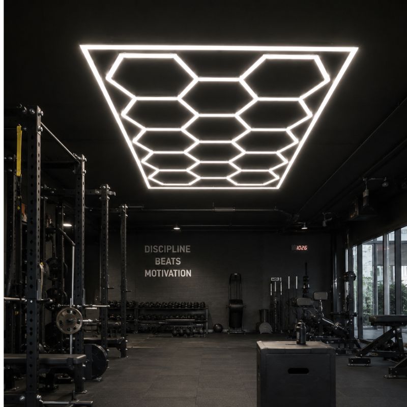 Plafonnier LED Hexagonal 14 Modules 2,40 m x 4,80 m –  blanc 6500K