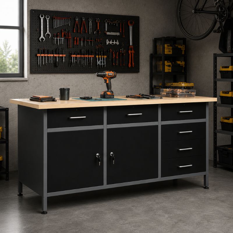 Établi d’Atelier Métallique 160 cm