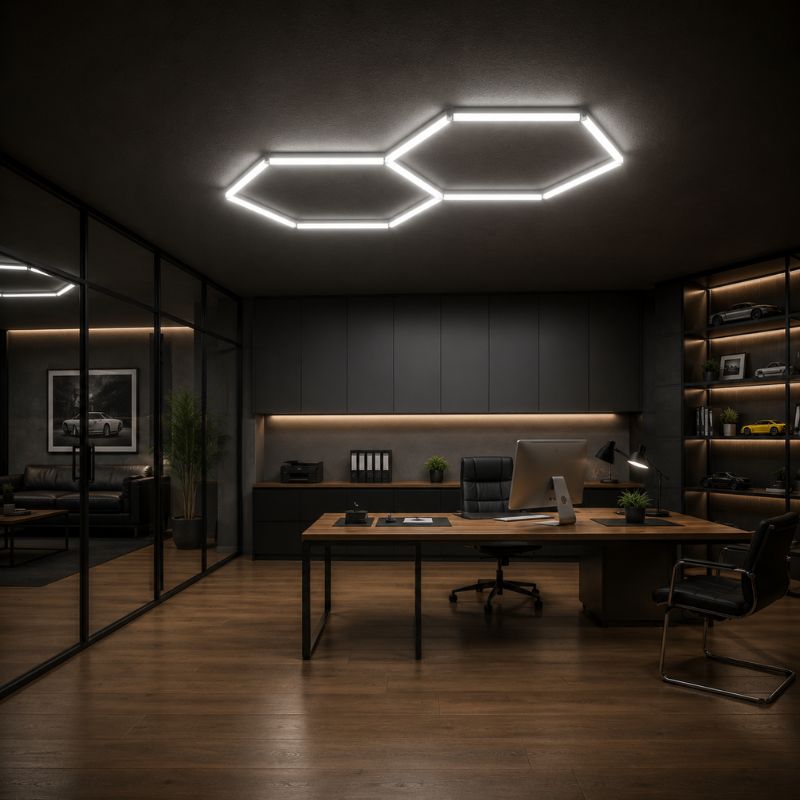 Plafonnier LED Hexagonal 2 Modules 1,70 m x 0,90 m – blanc 6500K