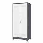 Armoire Métallique Atelier 165cm — 4 Étagères, Panneau Perforé & Serrure