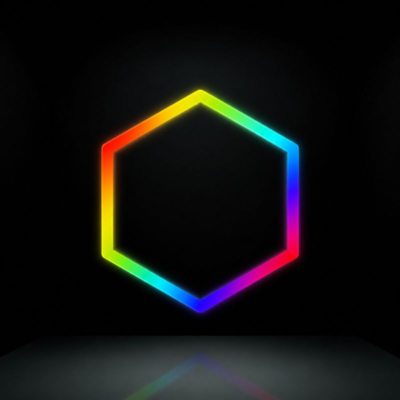 Plafonnier LED Hexagonal RGBW 1 Module 0,93 m x 0,84 m – RGB + blanc dimmable