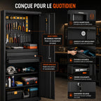 Armoire à Outils Atelier 180cm Noir