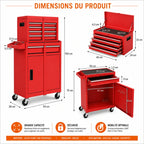 Servante atelier 5 tiroirs rouge 2en1 — caisse amovible A1
