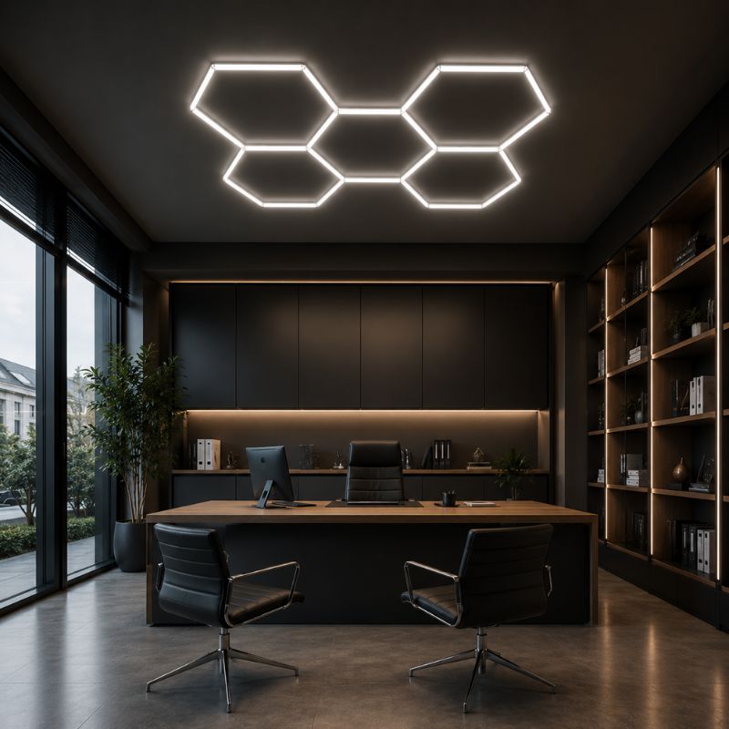 Plafonnier LED Hexagonal Nid d'Abeille 5 Modules 2,40 m x 1,70 m – blanc 6500K