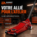 Cric hydraulique rouleur extra plat 3T