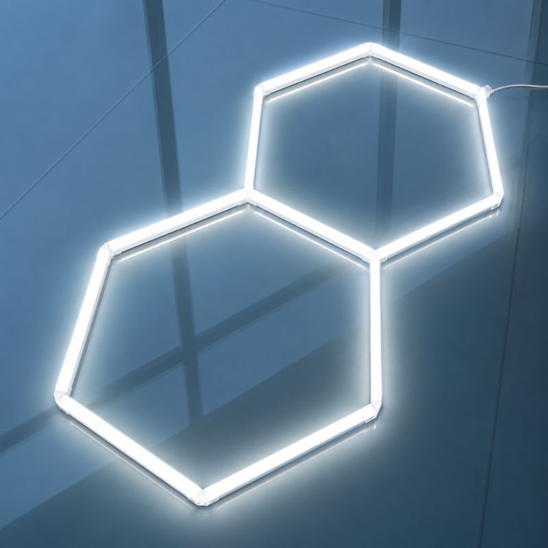 Plafonnier LED Hexagonal 2 Modules 1,70 m x 0,90 m – blanc 6500K