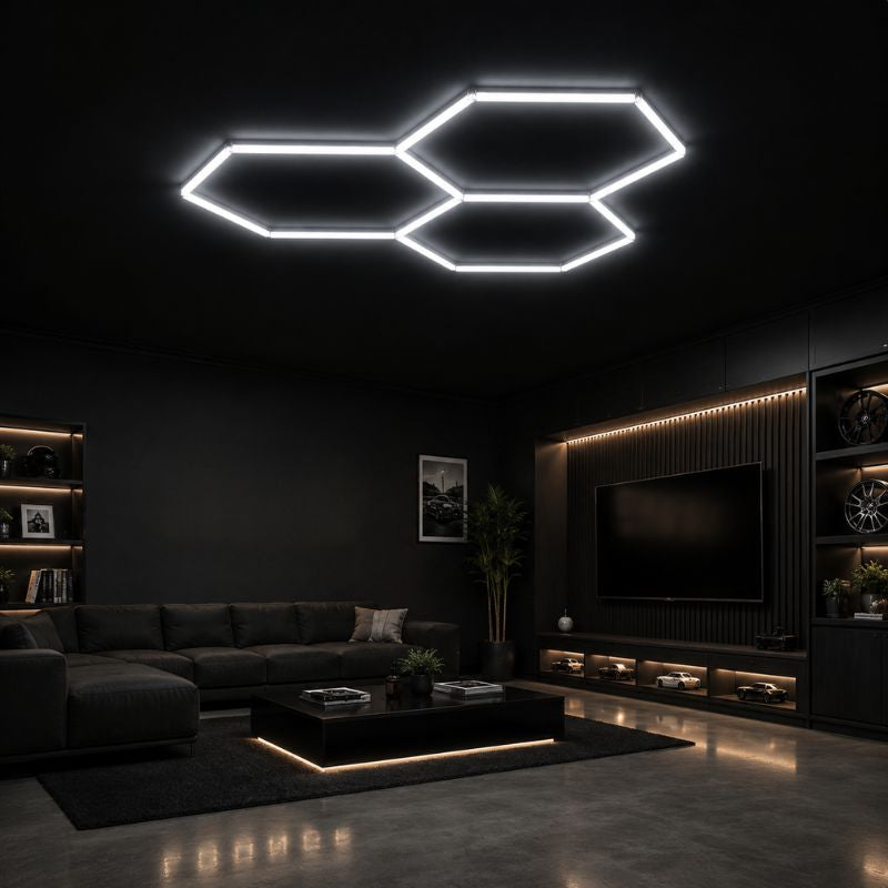 Plafonnier LED Hexagonal Nid d'Abeille 3 Modules 1,60 m x 1,70 m – blanc 6500K