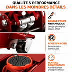 Cric hydraulique rouleur extra plat 3T