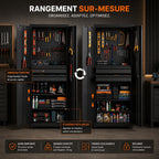 Armoire à Outils Atelier 180cm Noir