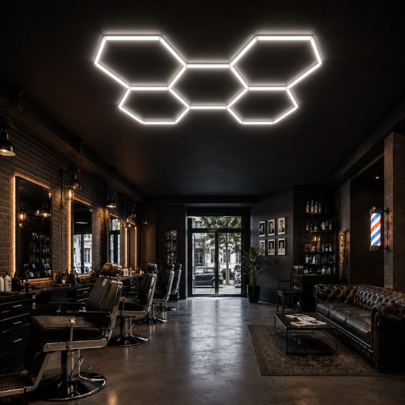 Plafonnier LED Hexagonal Nid d'Abeille 5 Modules 2,40 m x 1,70 m – blanc 6500K
