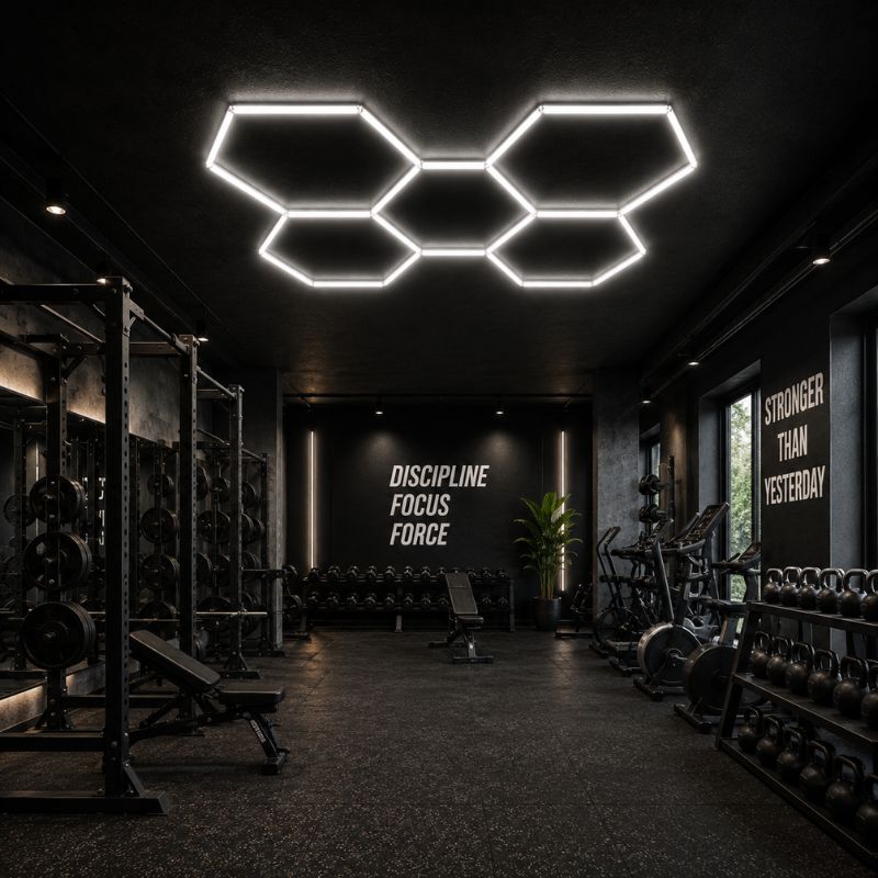 Plafonnier LED Hexagonal Nid d'Abeille 5 Modules 2,40 m x 1,70 m – blanc 6500K