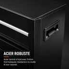 Servante 5 Tiroirs Noir 2en1 Caisse Amovible et Roulettes A4