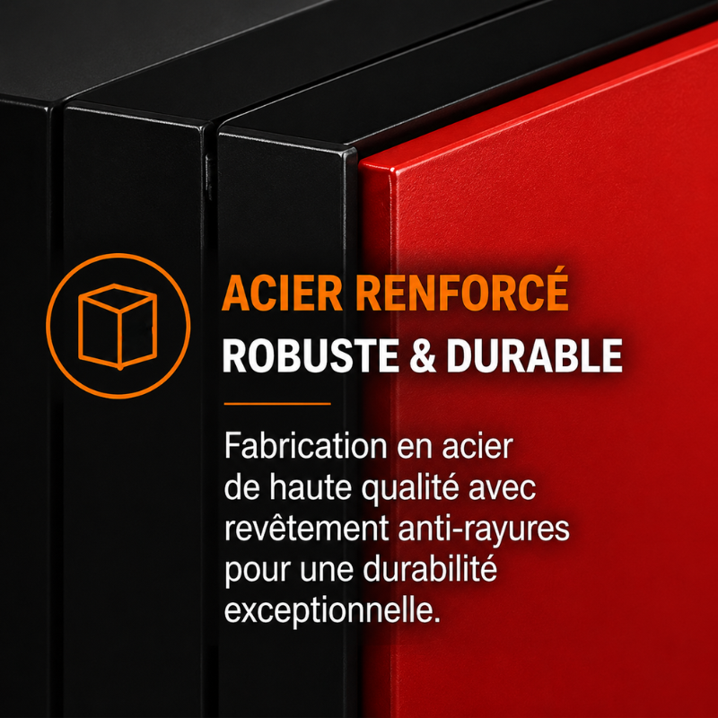Armoire métallique Rouge & Noir 180cm