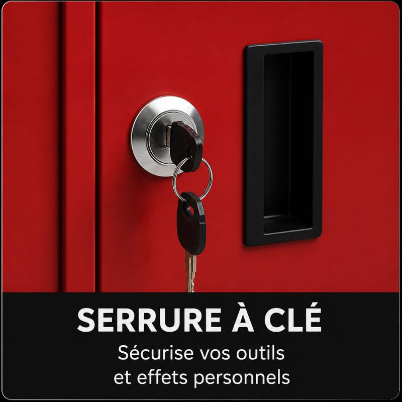 Servante 2-en-1 noir et rouge avec caisse portable amovible A3