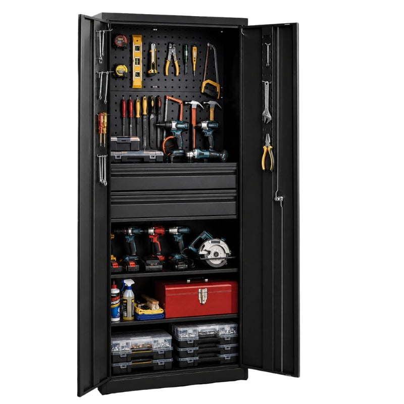 Armoire à Outils Atelier 180cm Noir