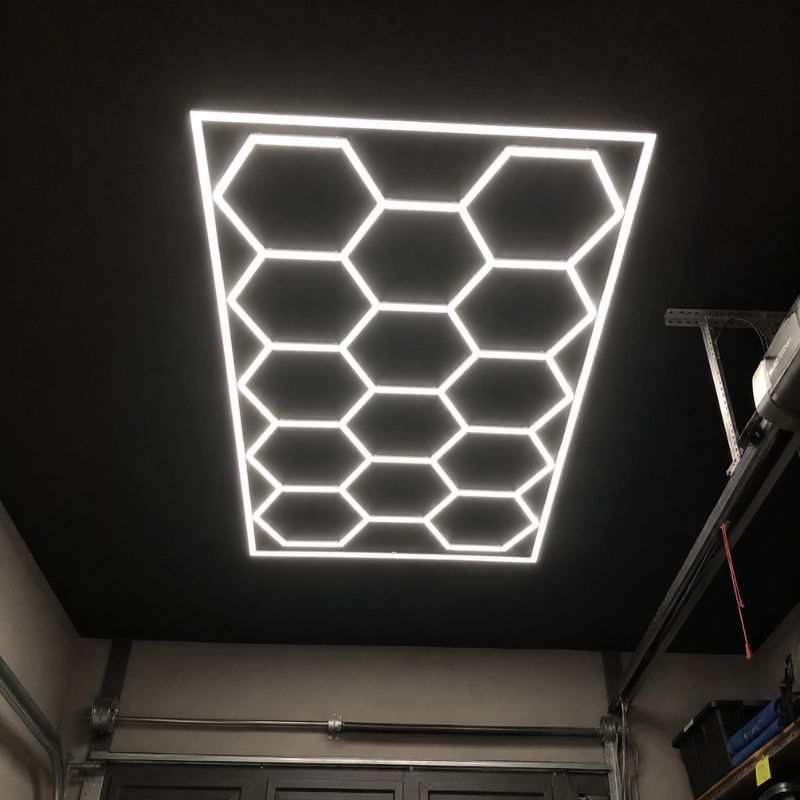 Plafonnier LED Hexagonal 14 Modules 2,40 m x 4,80 m –  blanc 6500K